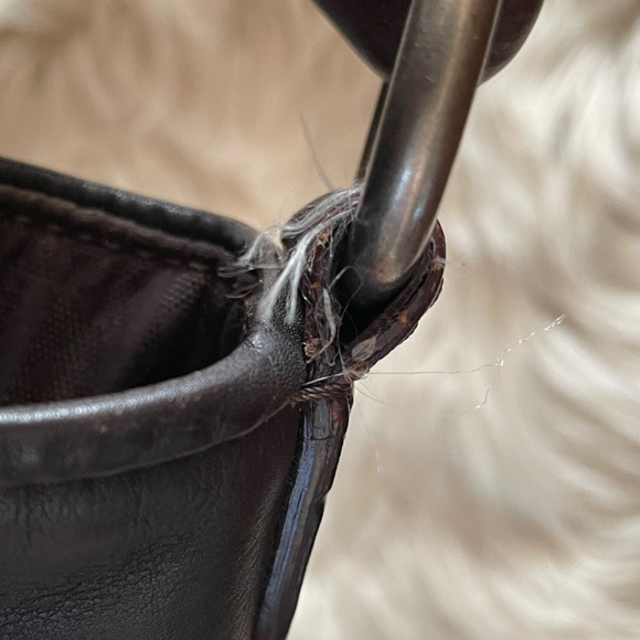 Authentic DIOR Ethnic Collection Brown Diorissimo Print Leather and Canvas Purse - Picture 9 of 15